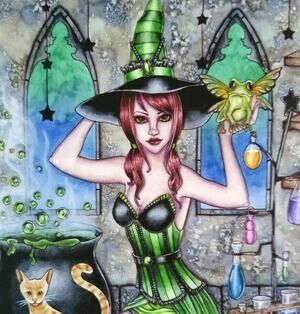 Halloween Postcard Nikki Burnette Gothic Witch Fantasy Ashlyn 2013 Limited To 35
